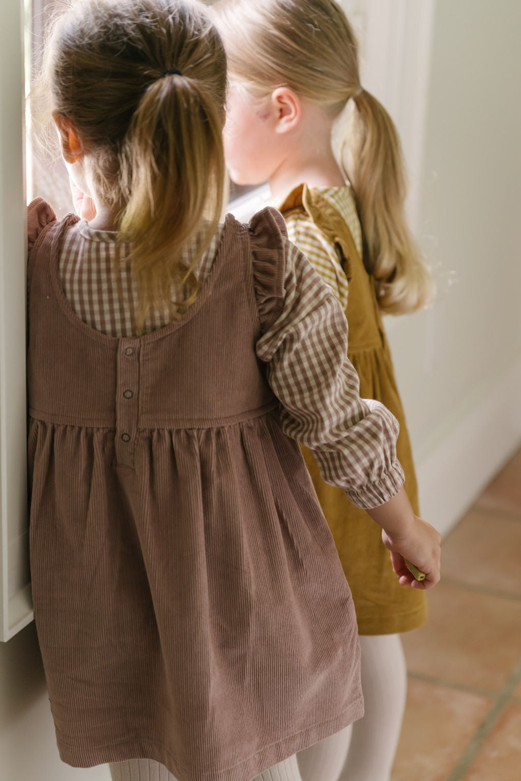 Pehr-Corduroy Kids Pinafore Dress-Thistle-4
