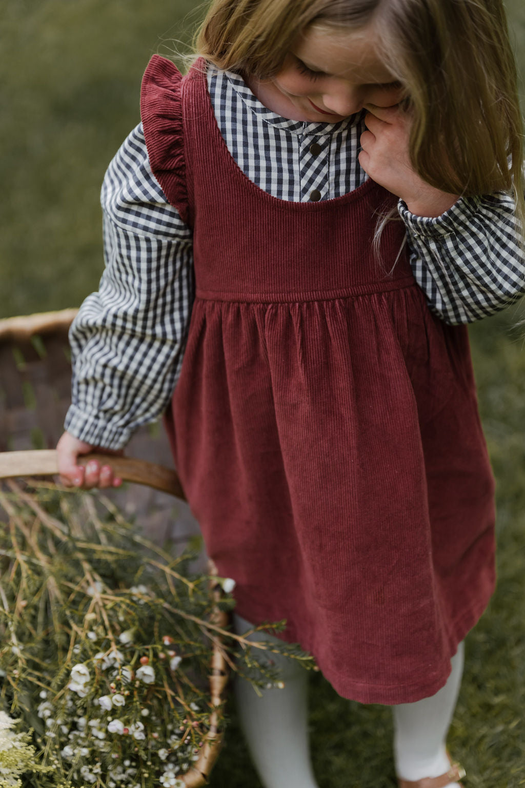 Pehr-Corduroy Kids Pinafore Dress-Mulberry-3