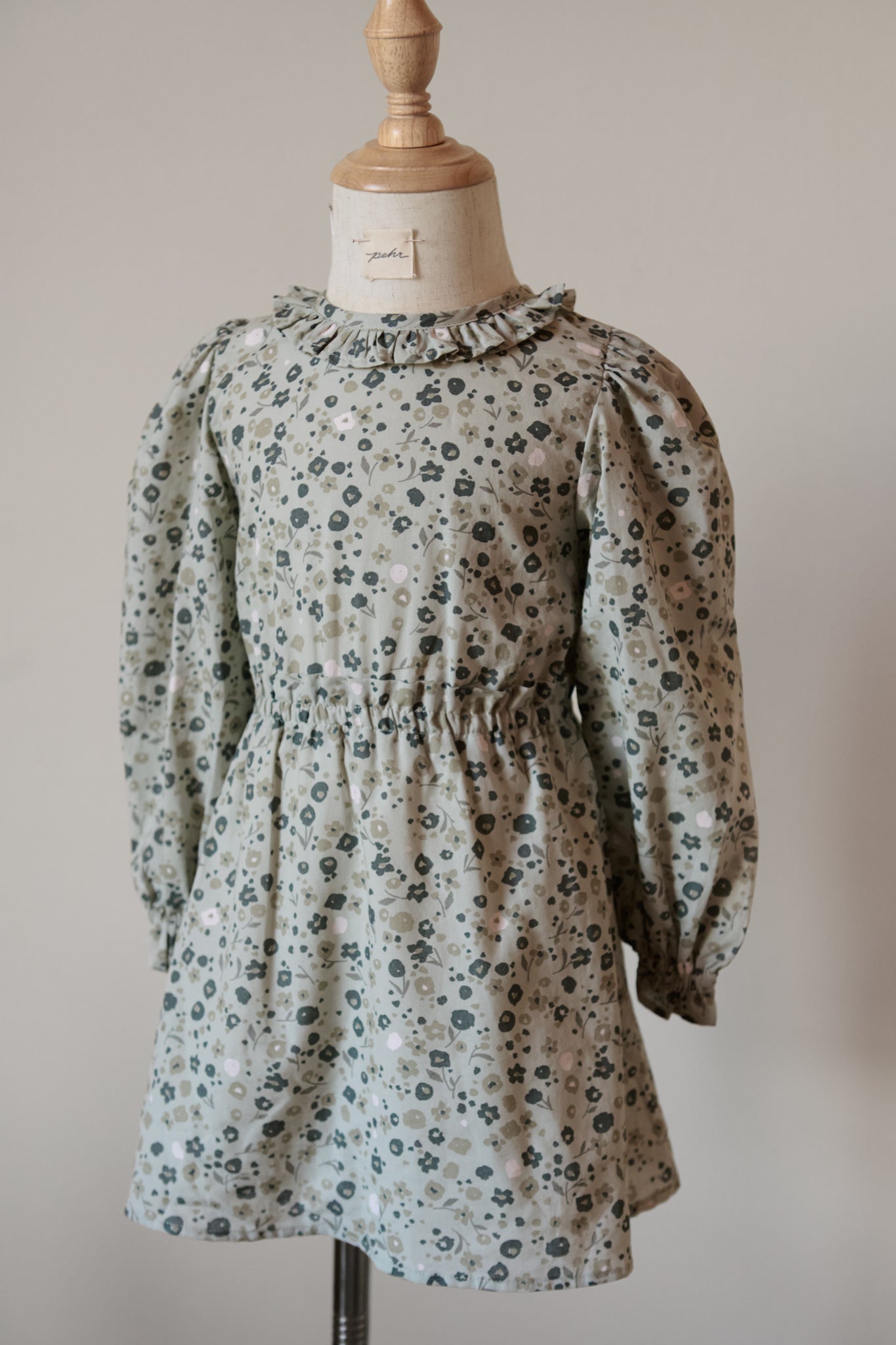 Pehr-Ruffle Puff Sleeve Dress-Forget-Me-Not-7