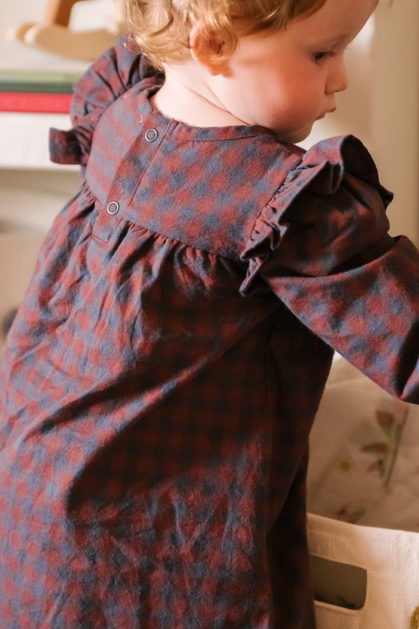 Pehr-Flannel Smocked Dress-Mulberry/Ink-5