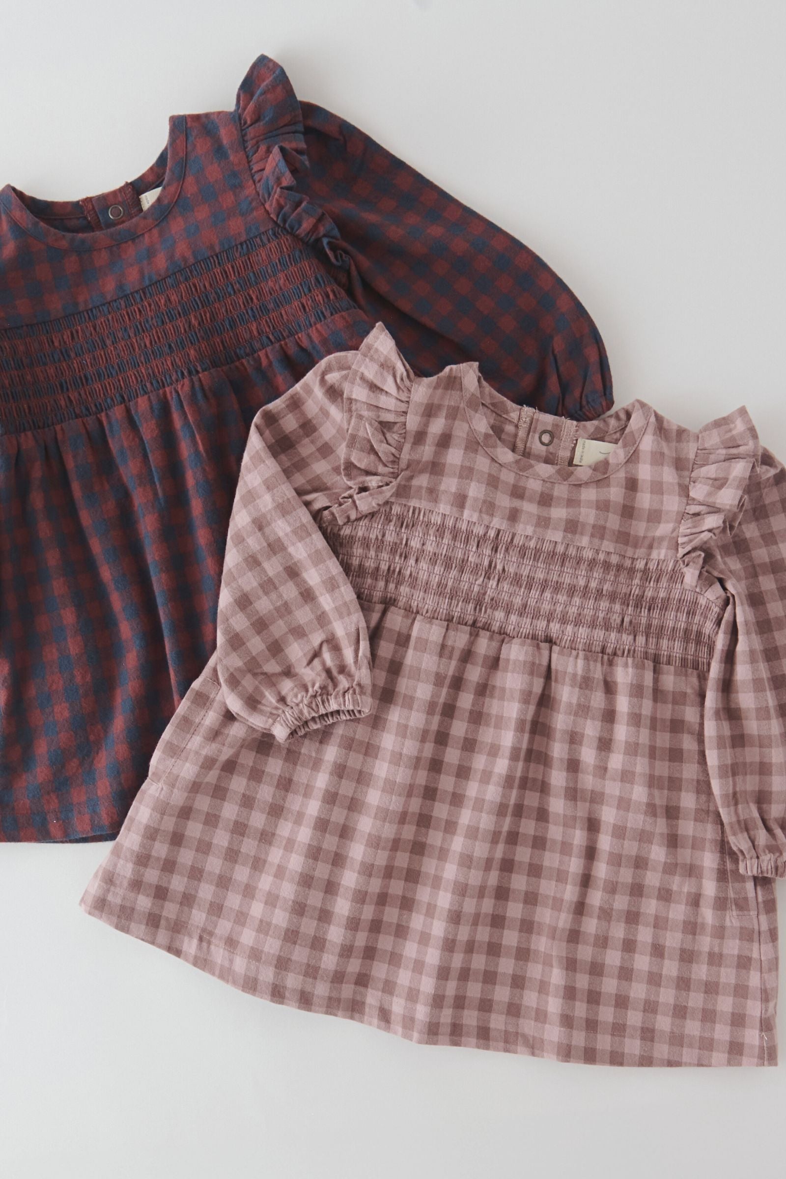 Pehr-Flannel Smocked Dress-Mulberry/Ink-8