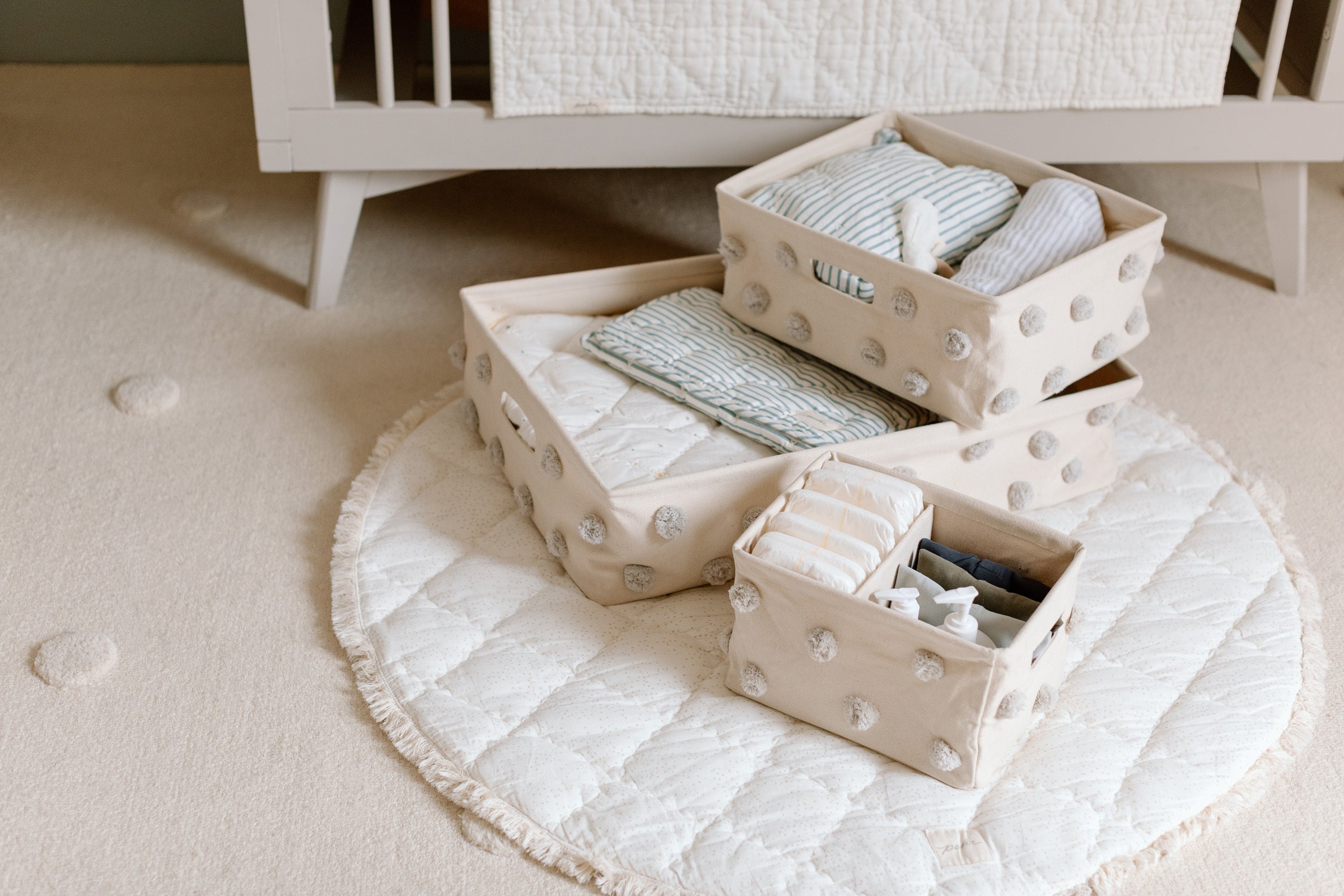 Pehr-Pom Pom Hideaway Caddy Organizer-Grey-3