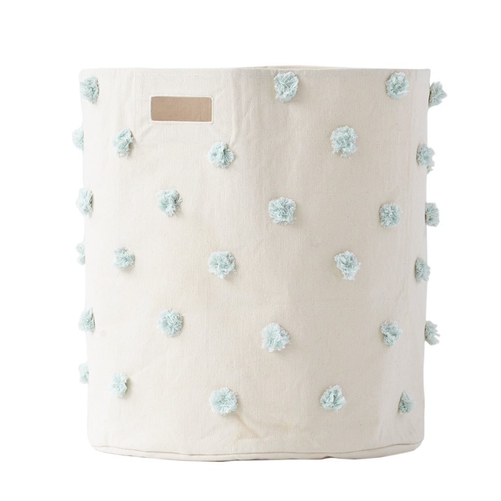 Pehr-Pom Pom Basket Hamper-Mist-1