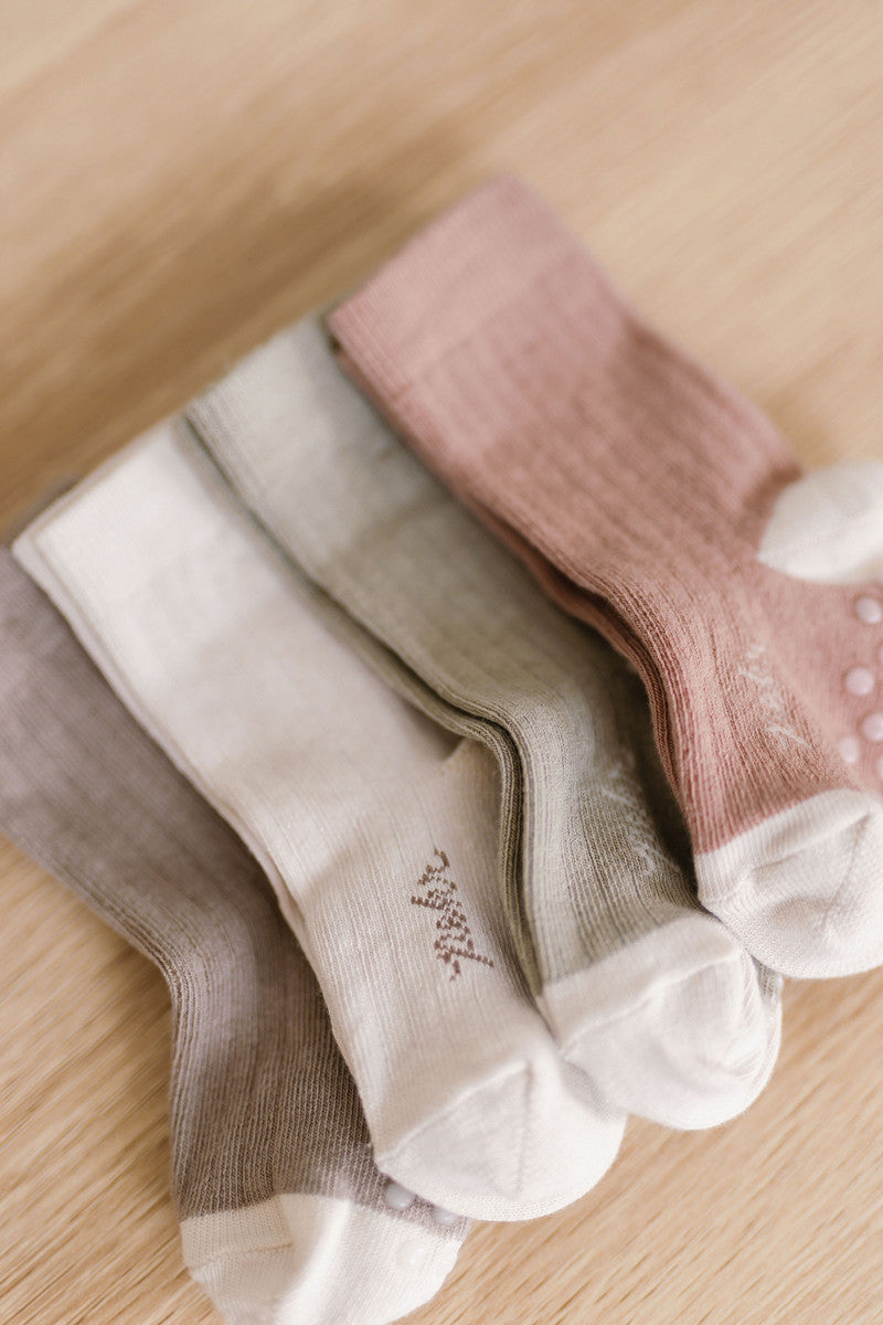 Pehr-Crew Socks with Grips 3 - Pack-Sage Set-3