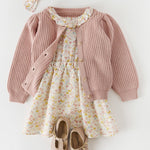 Pehr-Cotton Knit Toddler Cardigan-Stone-5