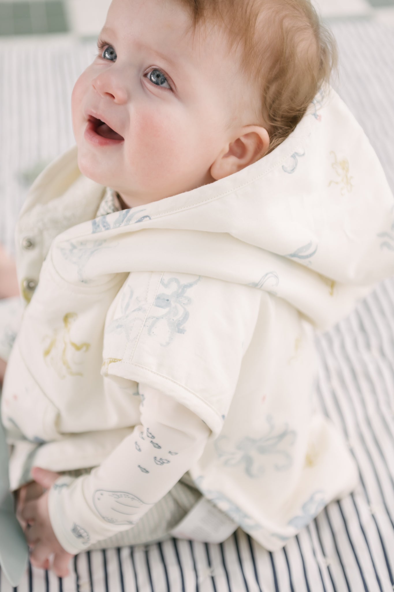 Pehr - Hooded Poncho Towel - Octopus Oasis - Baby-4