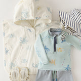 Pehr - Hooded Poncho Towel - Octopus Oasis - Baby-5