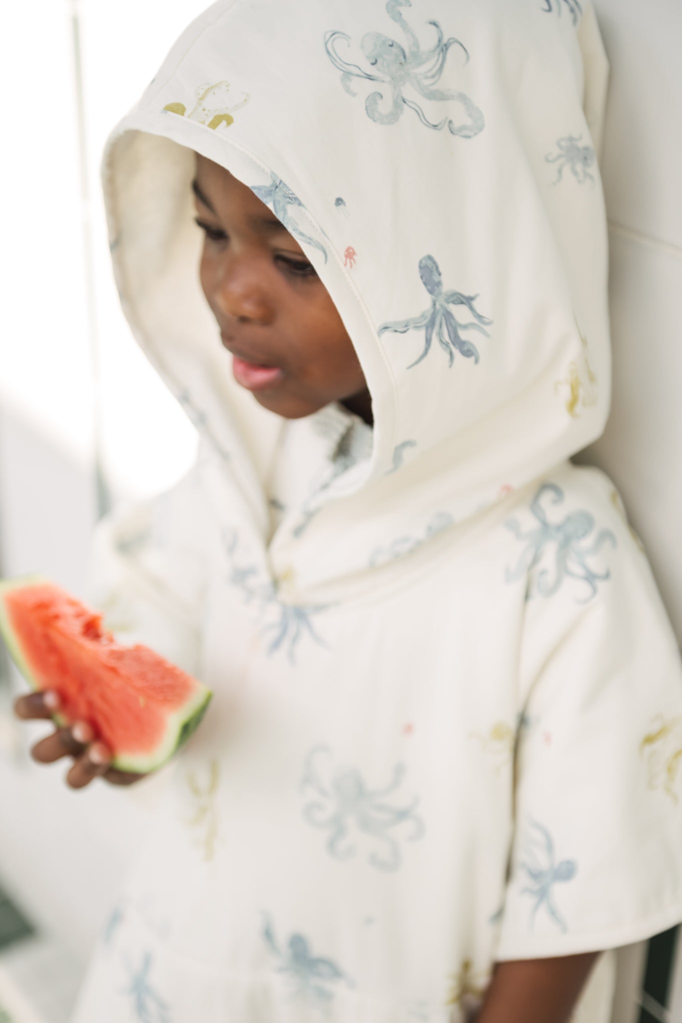 Pehr - Hooded Poncho Towel - Octopus Oasis - Toddler-5