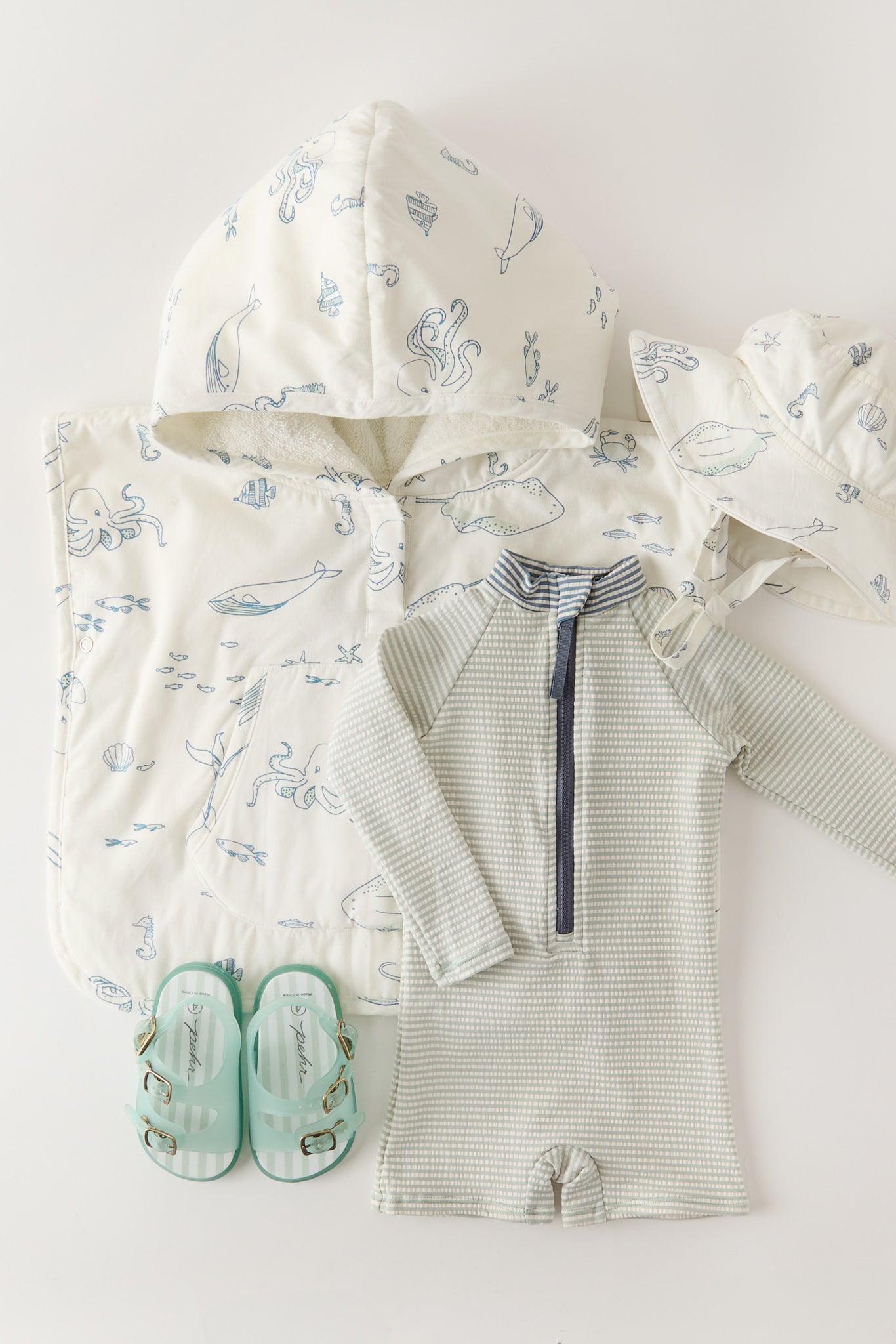 Pehr - Hooded Poncho Towel - Life Aquatic - Baby -6