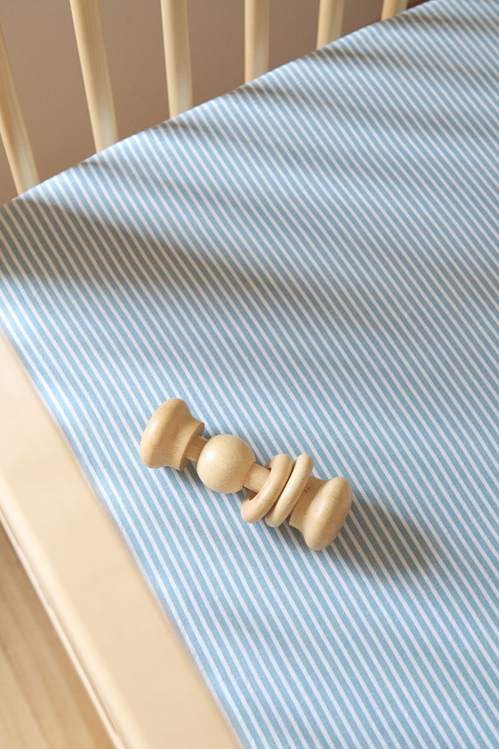 Pehr-Seersucker Crib Sheet-Marine Blue-4