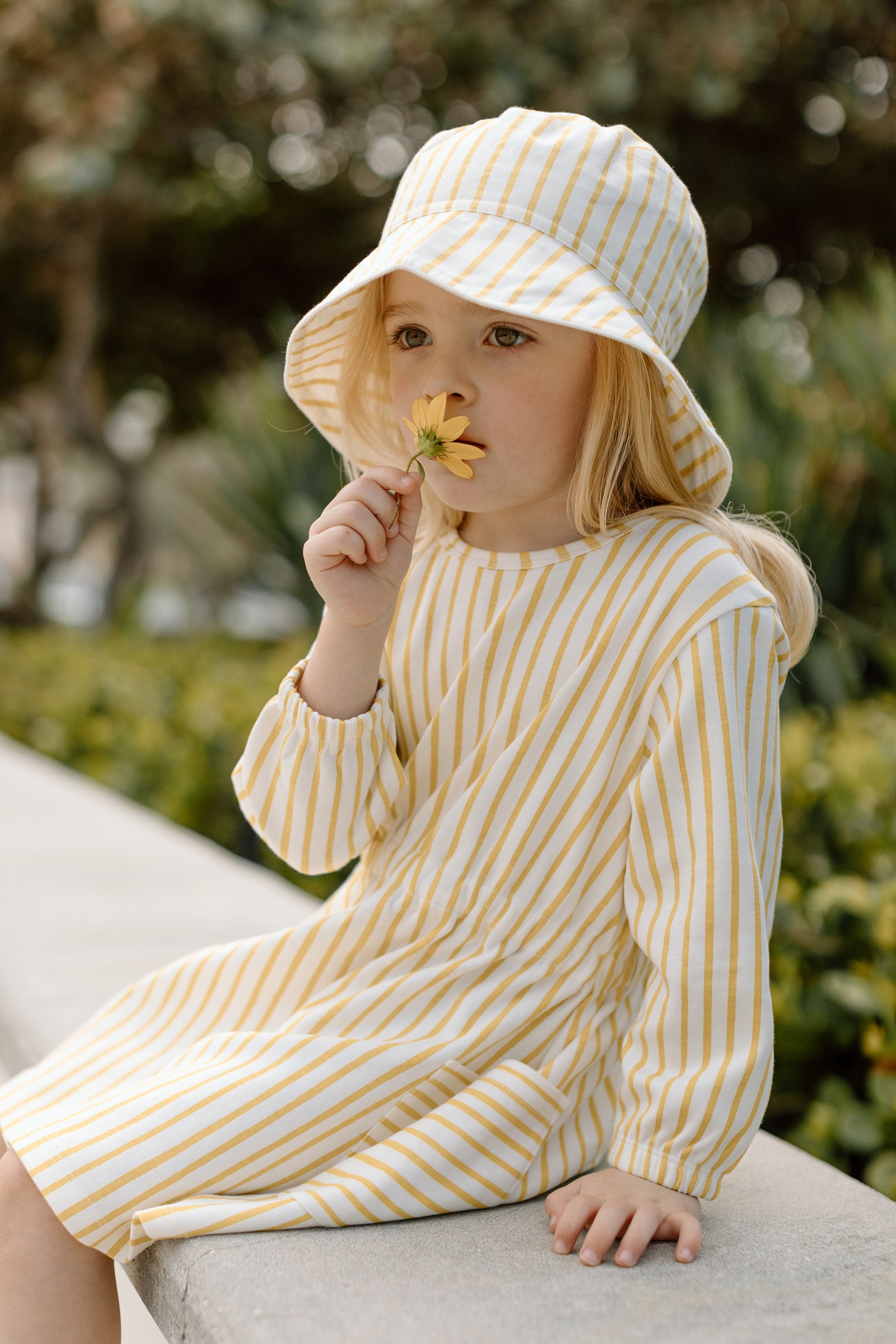 Pehr-Bucket Hat-Stripes Away Marigold-Toddler-2