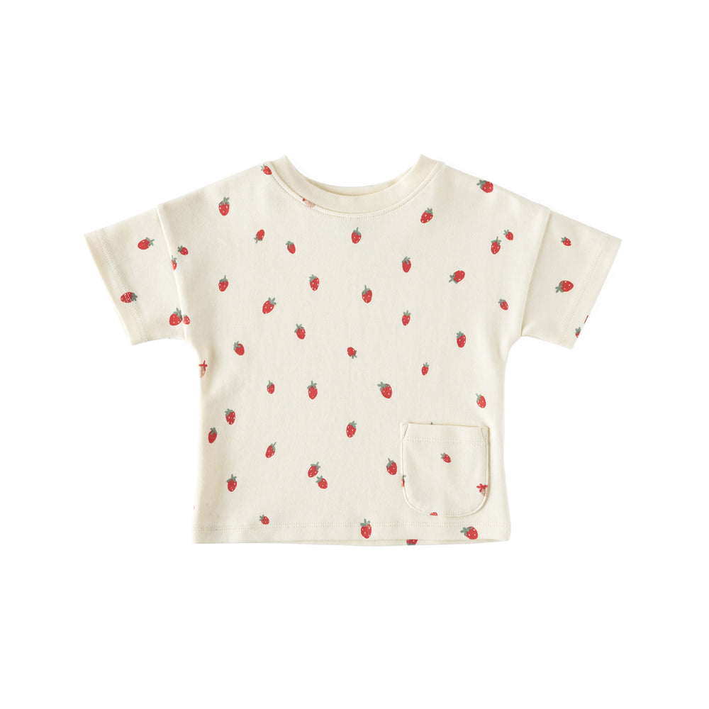 Pocket Dropped Shoulder T-Shirt T-Shirt Pehr Strawberry Patch 18 - 24 mos. 
