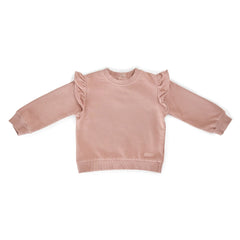 Pehr-French Terry Ruffle Sweatshirt-Soft Peony-1
