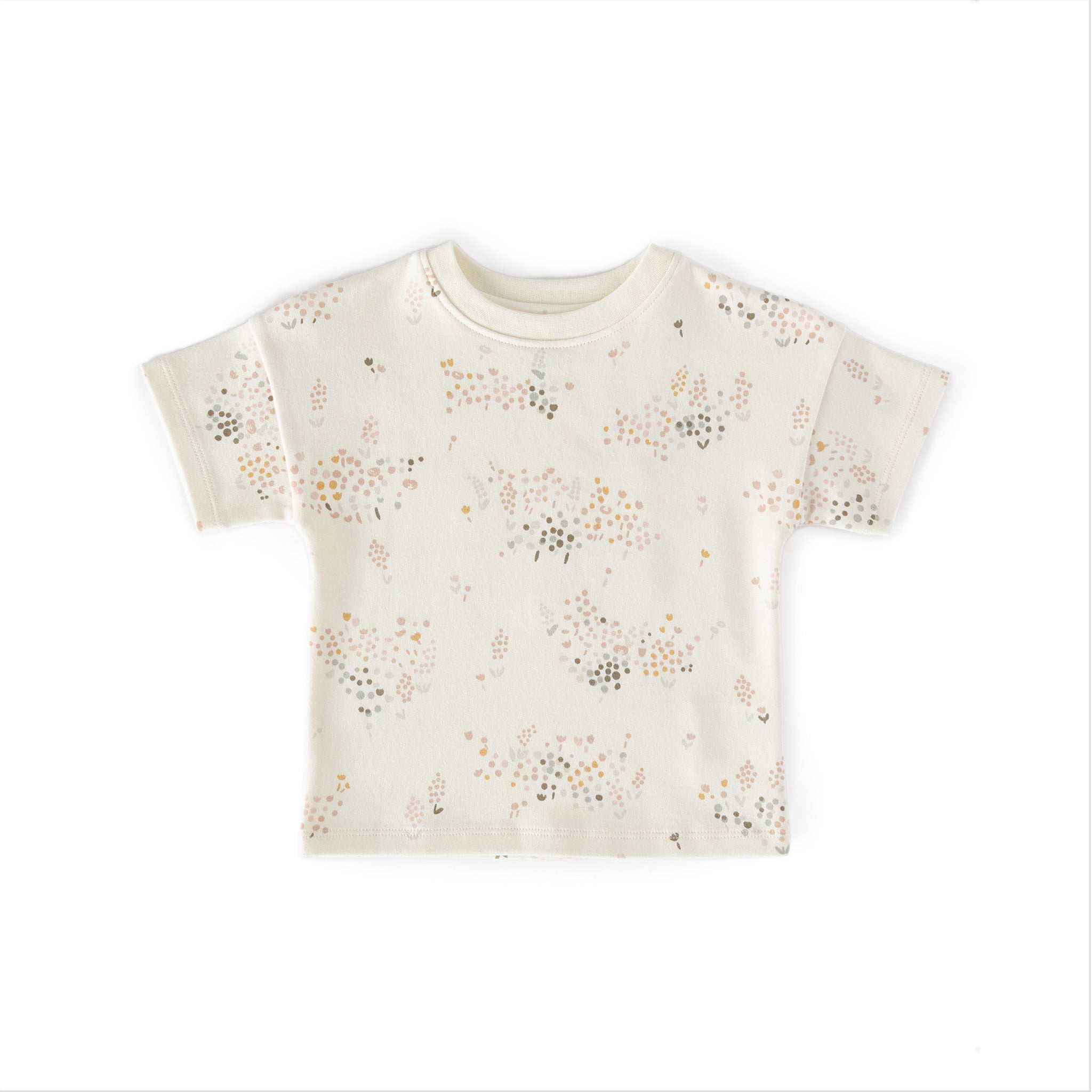 Pehr-Dropped Shoulder Short Sleeve T-Shirt-Flower Patch-1