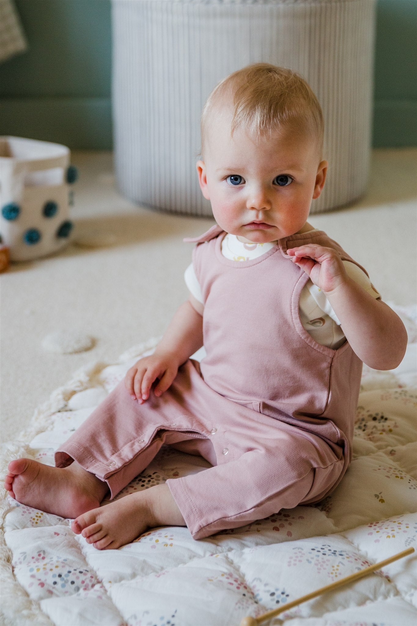 Pehr-French Terry Overalls-Soft Peony-5