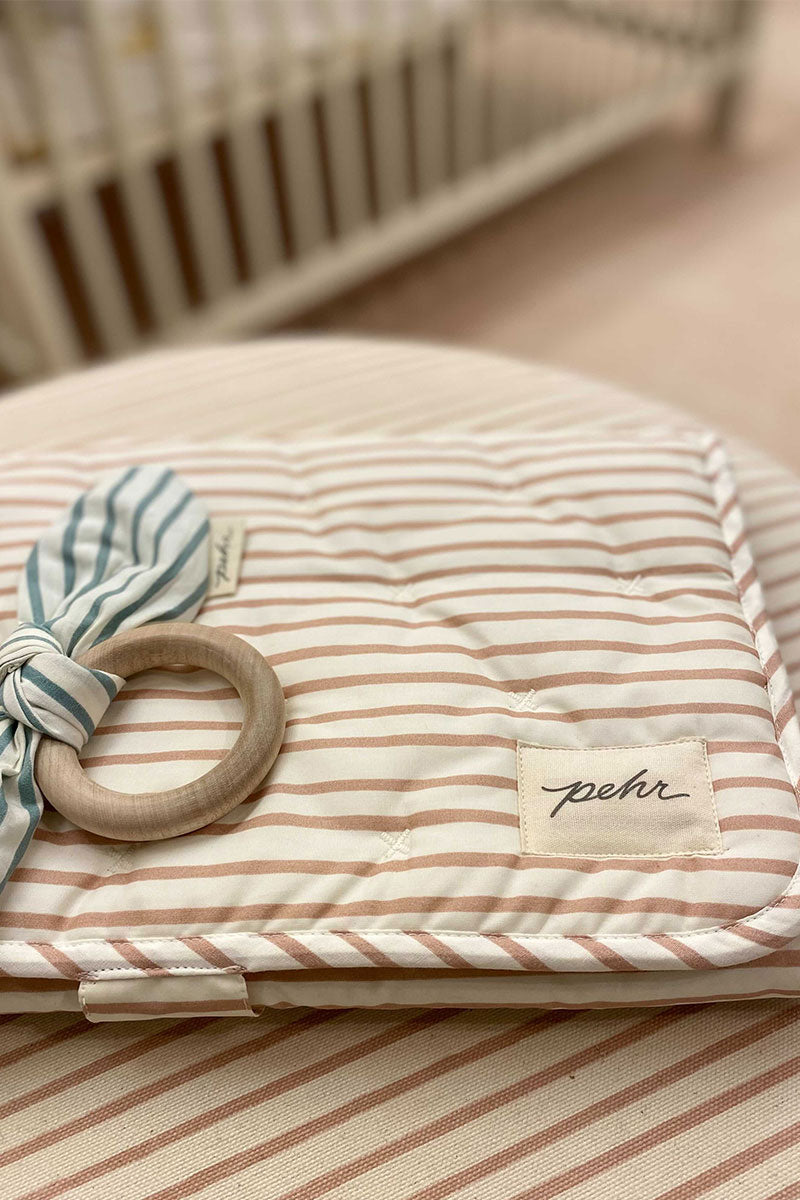 Pehr-Striped On the Go Portable Changing Pad-Stripes Away Rose Pink-4