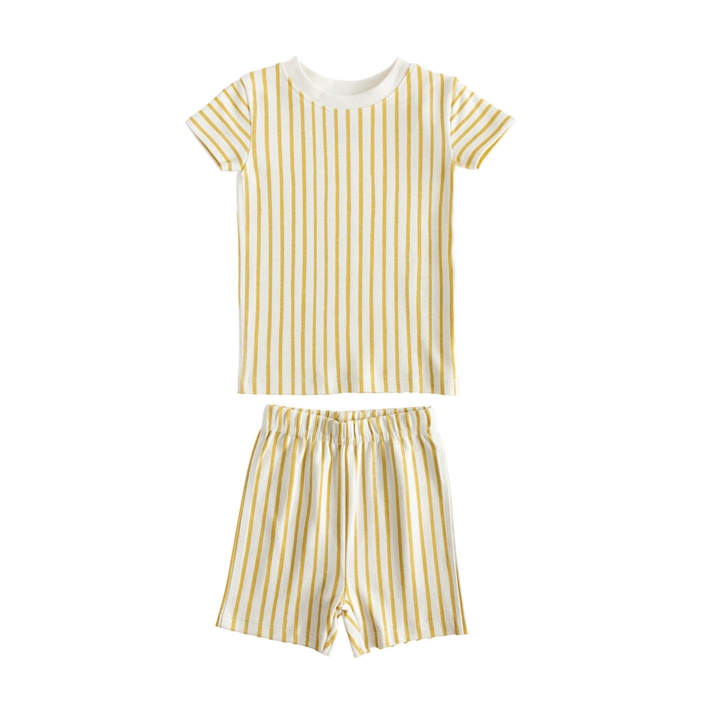 Short Sleeve Toddler Pajama (18 mos. - 5T) Sleep Pehr Stripes Away Marigold 18 - 24 mos. 