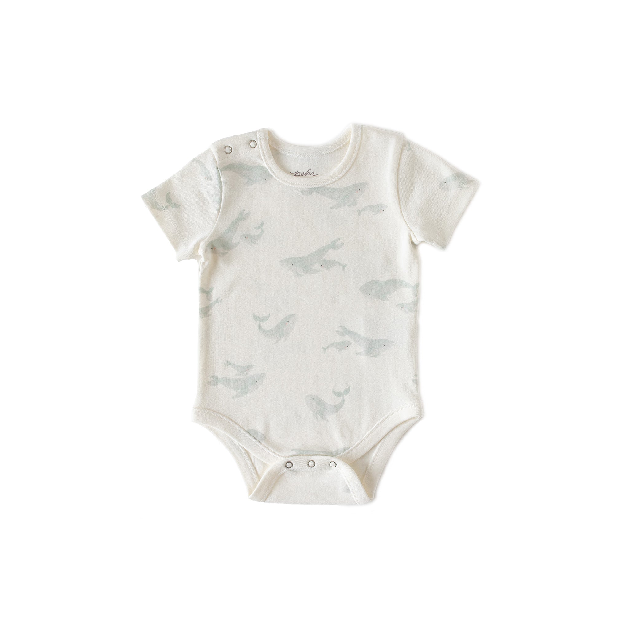 Pehr-Short Sleeve Shoulder Snap One-Piece-Follow Me Whale-5