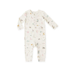Henley Patch Pocket Romper - Forest Fable