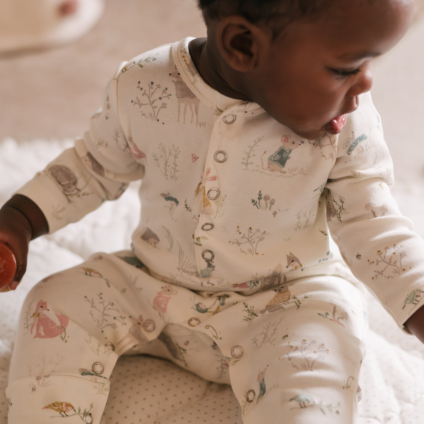 Henley Patch Pocket Romper - Forest Fable