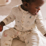 Henley Patch Pocket Romper - Forest Fable