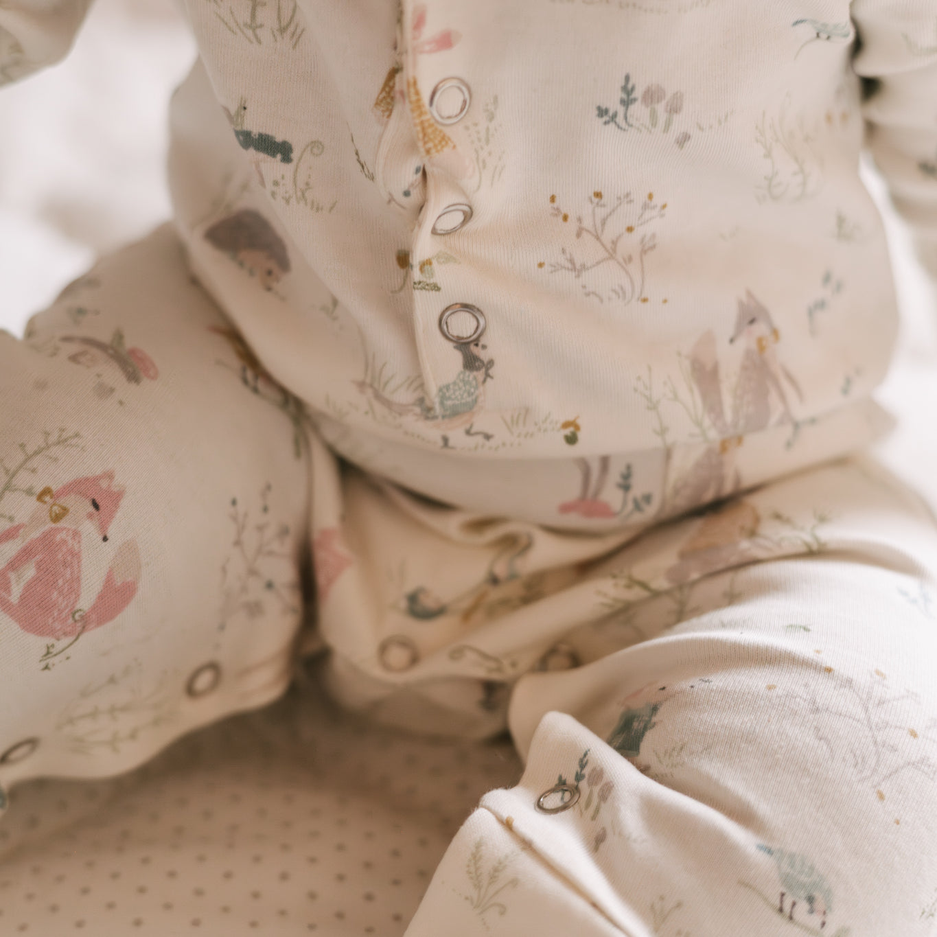 baby henley patch pocket romper forest fable