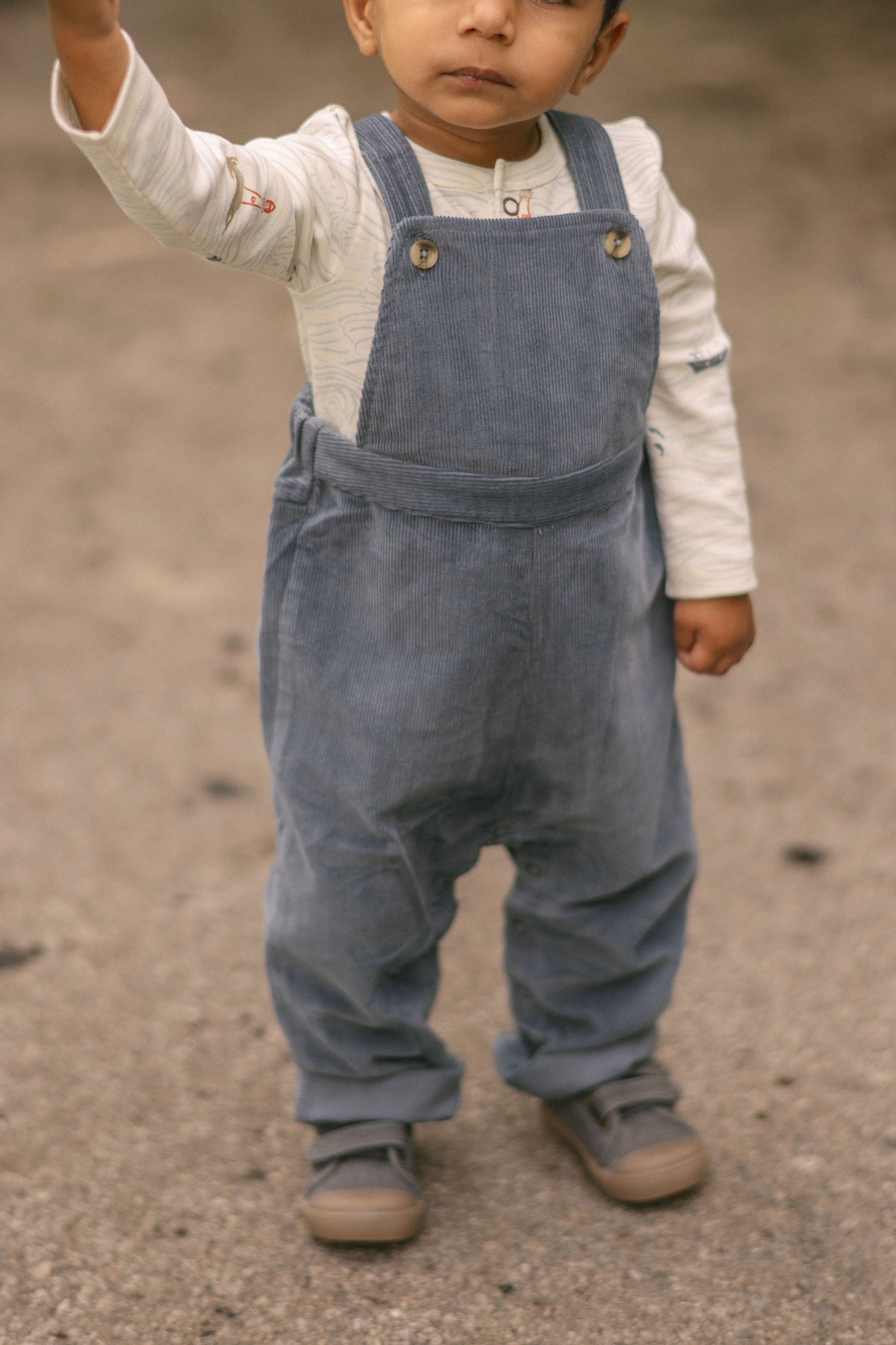 Corduroy Overall - Harbor- On Model