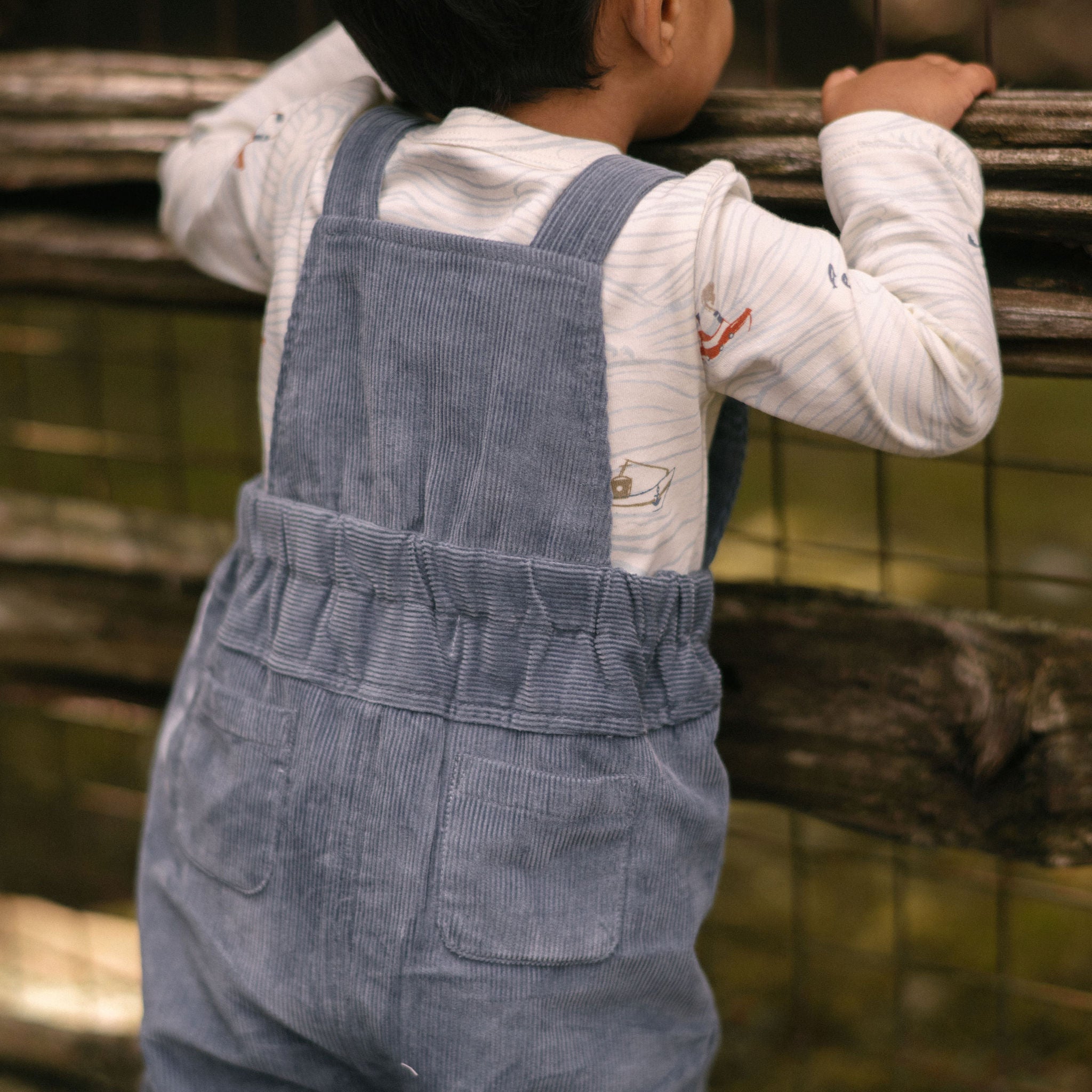 Corduroy Overall - Harbor- On Model- Back