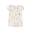 baby short sleeve puff romper sea bloom in pinks pattern