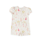 baby short sleeve puff romper sea bloom in pinks pattern