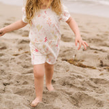 baby short sleeve puff romper sea bloom