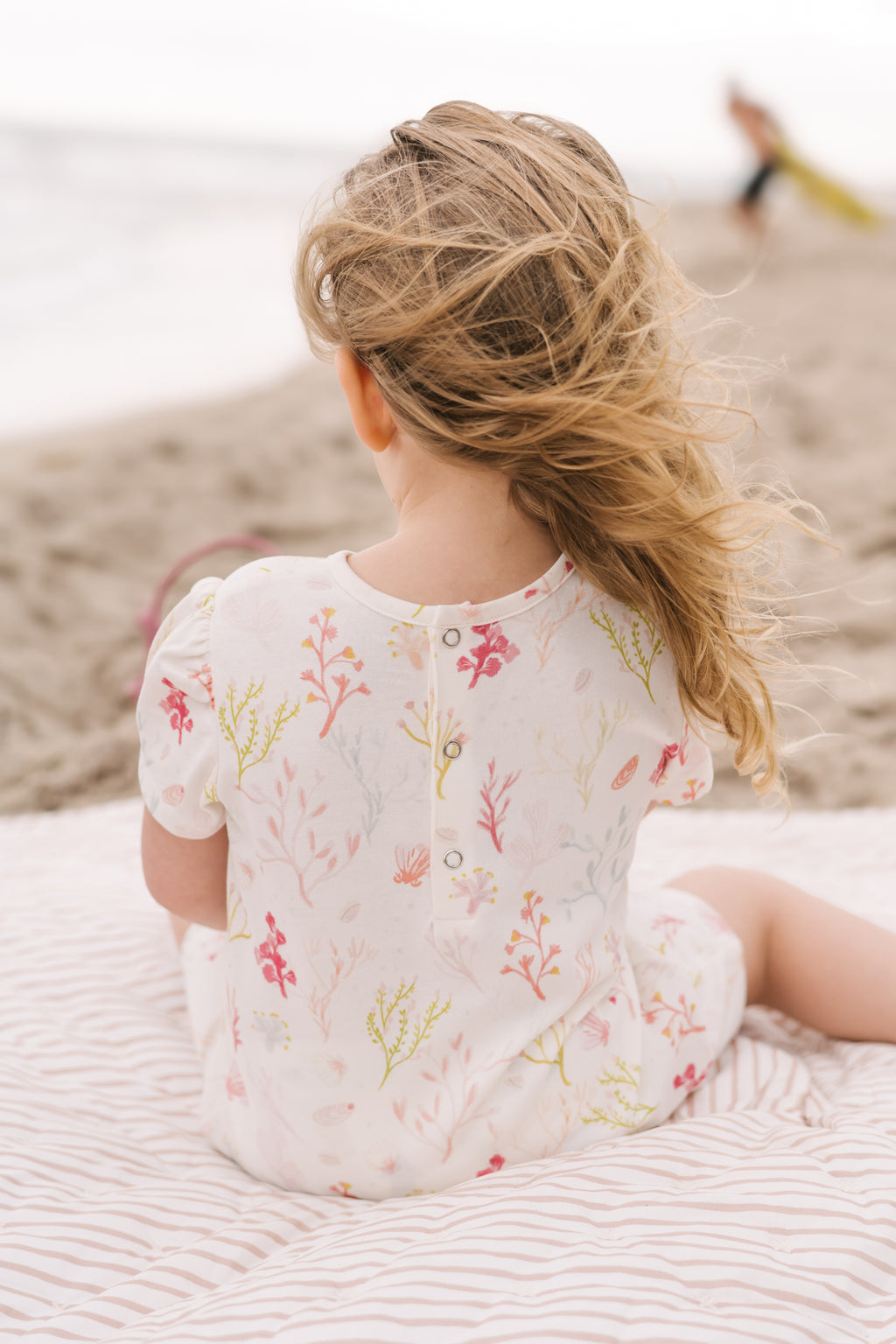 baby short sleeve puff romper sea bloom