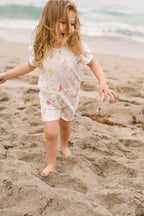 baby short sleeve puff romper sea bloom