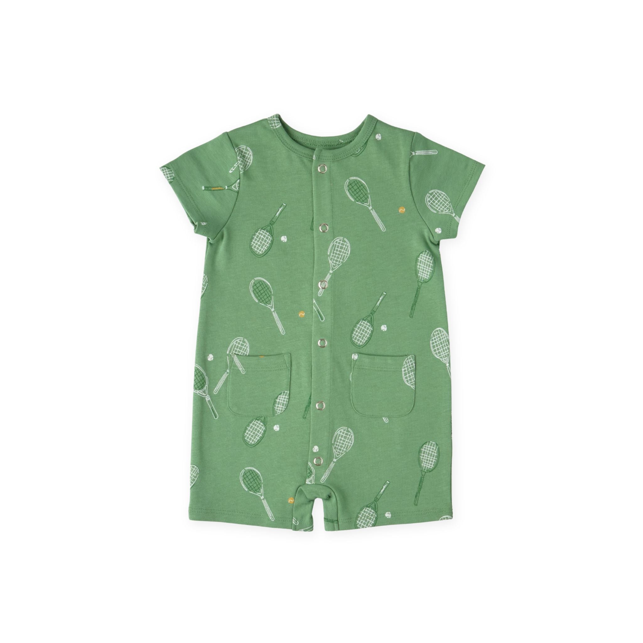 Short Sleeve Pocket Romper - Doubles Green