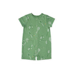 baby short sleeve pocket romper doubles green in greens pattern