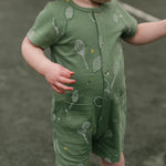 Short Sleeve Pocket Romper - Doubles Green