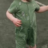Short Sleeve Pocket Romper - Doubles Green