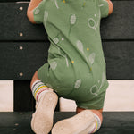 Short Sleeve Pocket Romper - Doubles Green