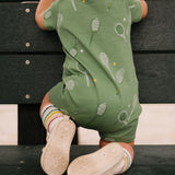 Short Sleeve Pocket Romper - Doubles Green