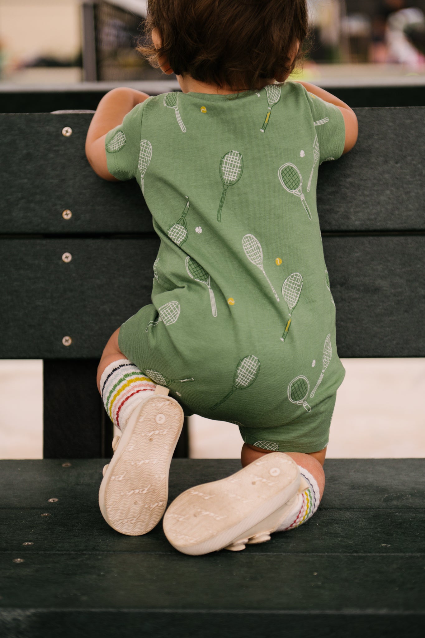 baby short sleeve pocket romper doubles green
