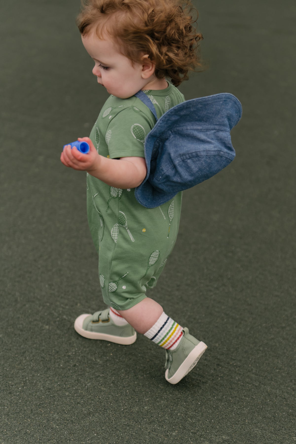 baby short sleeve pocket romper doubles green