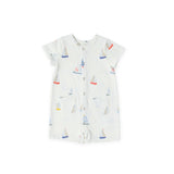 Short Sleeve Pocket Romper - Set Sail