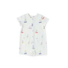 Short Sleeve Pocket Romper - Set Sail