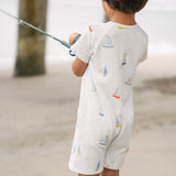 Short Sleeve Pocket Romper - Set Sail