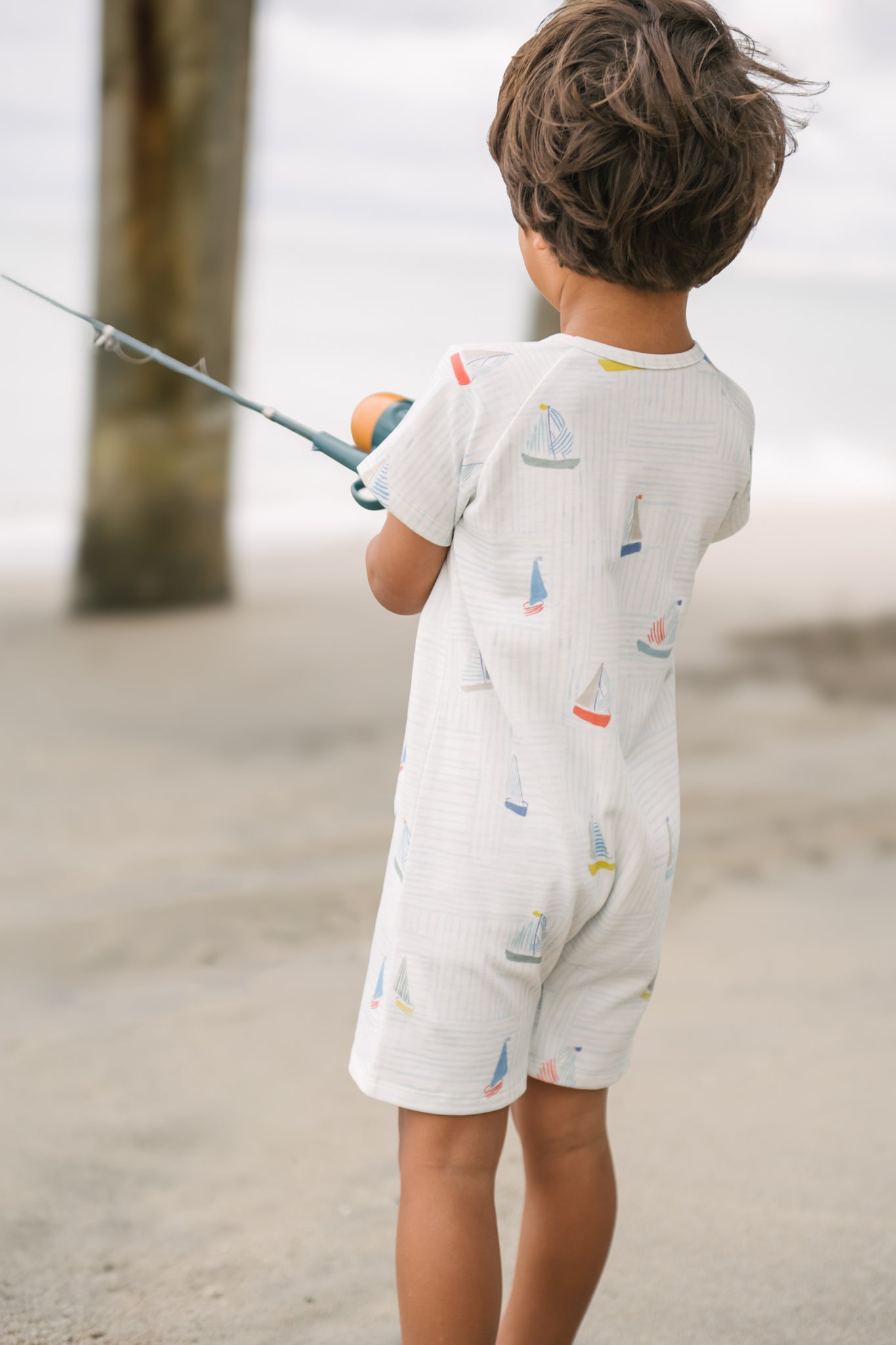 Short Sleeve Pocket Romper - Set Sail
