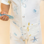 Pehr-Short Sleeve Toddler Pocket Romper-Octopus Oasis-2