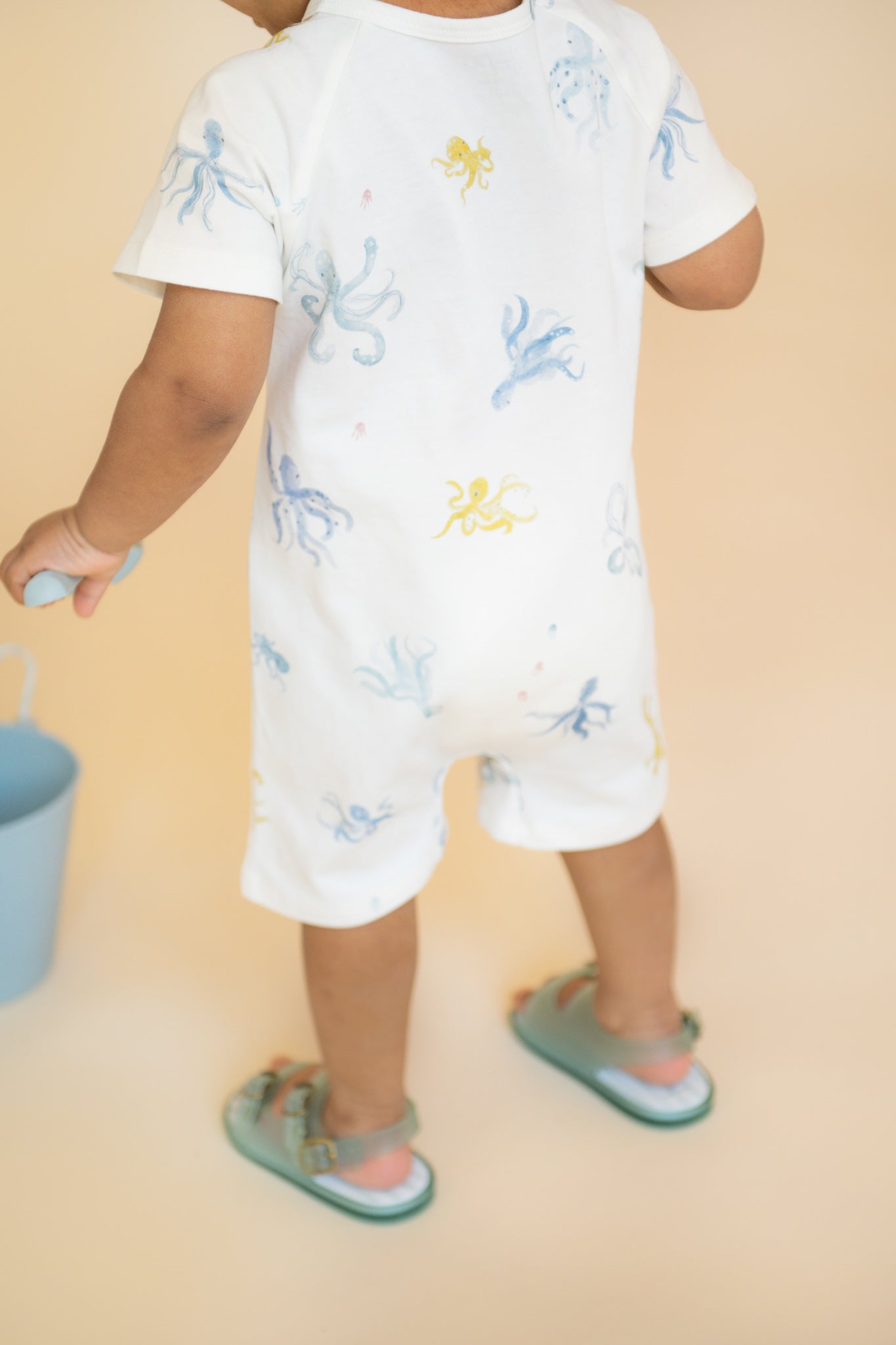 Pehr-Short Sleeve Toddler Pocket Romper-Octopus Oasis-3
