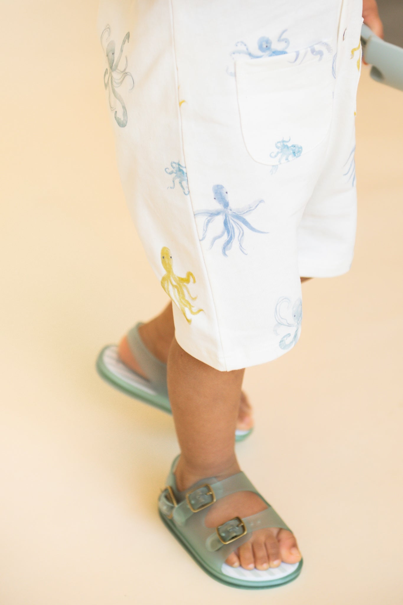Pehr-Short Sleeve Toddler Pocket Romper-Octopus Oasis-5