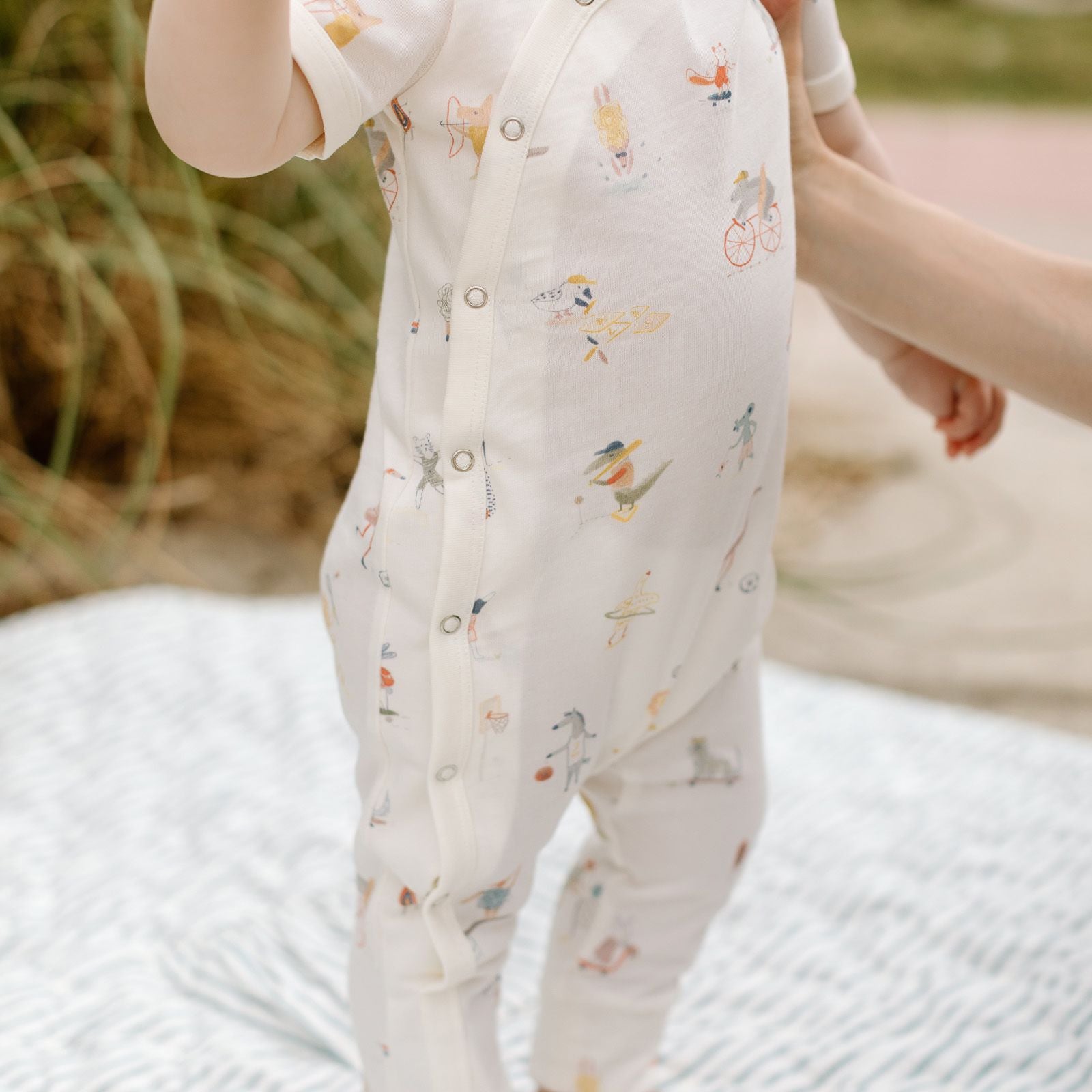 Pehr-Short Sleeve Kimono Romper-Jungle Gym-2
