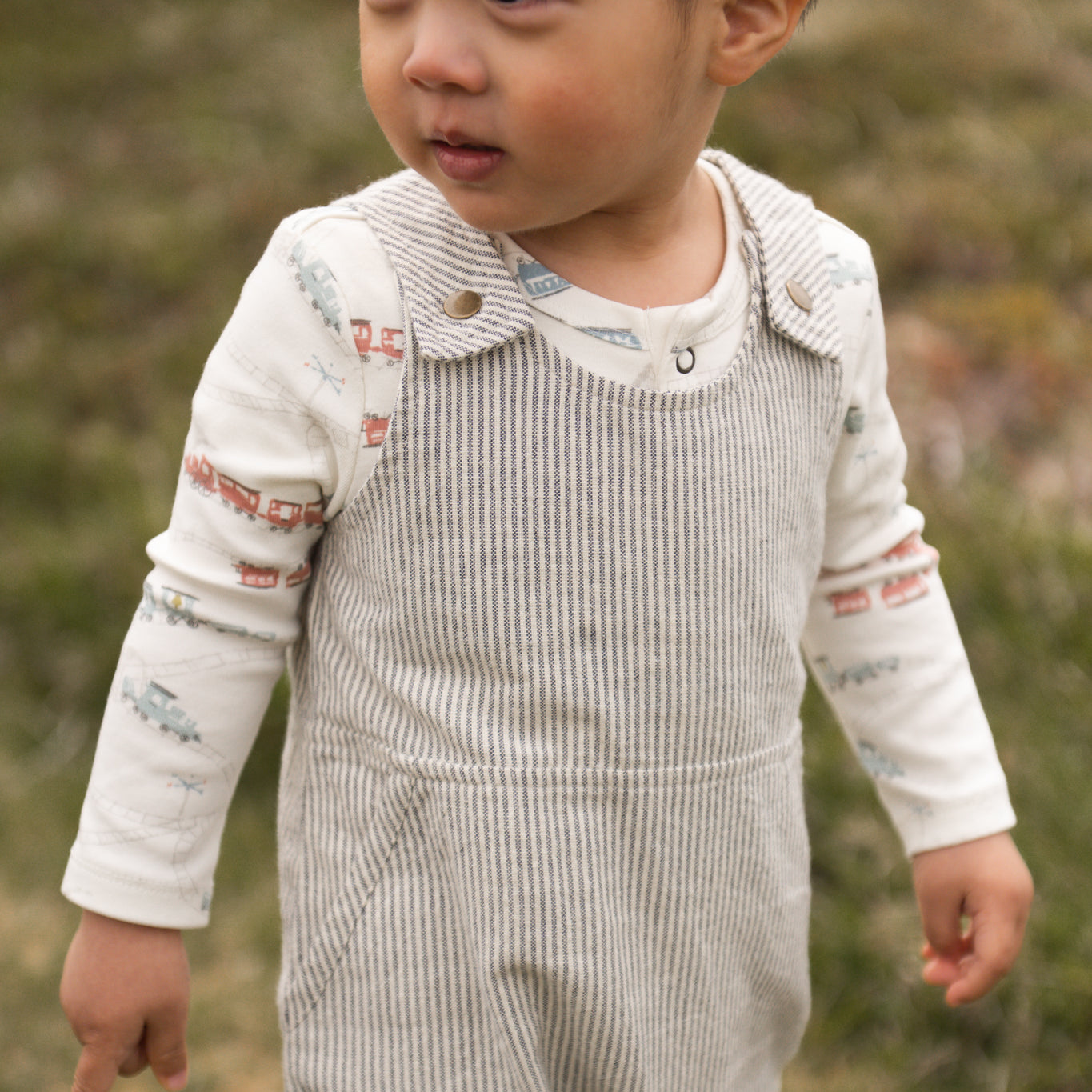 Pehr-Railroad Baby Overall-Railroad Stripe-2